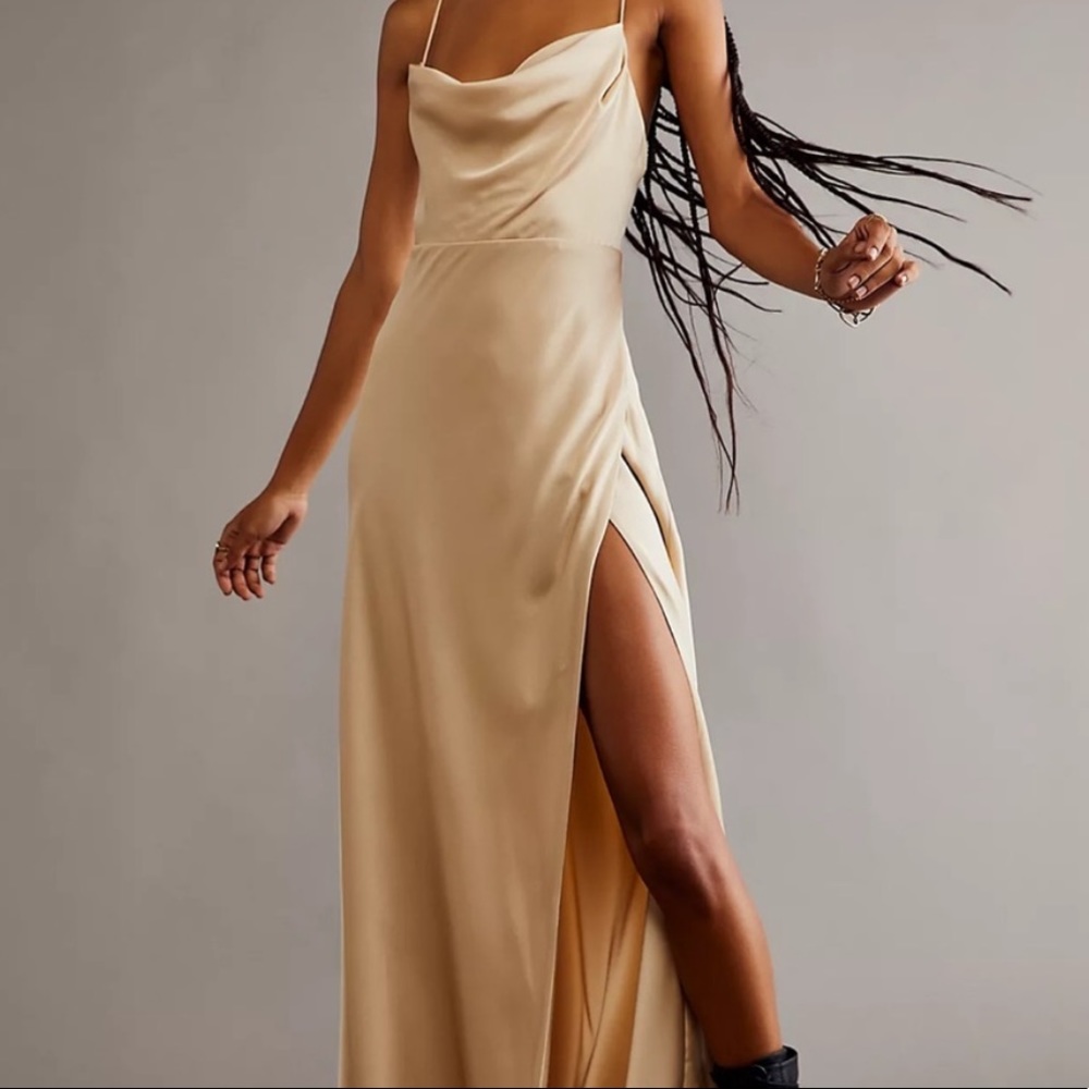 Fame and Partners Strappy Draped Gown
